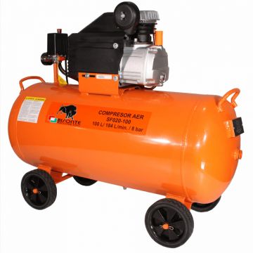 Compresor de aer cu ulei Bisonte SF020-100, debit aer 187 l/min butelie 100 l