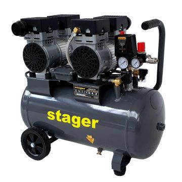 Stager HM0.75x2JW/50 compresor aer, 50L, 8bar, 270L/min, monofazat, angrenare directa, silentios