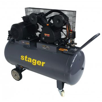 Stager HMV0.6/200 compresor aer, 200L, 8bar, 600L/min, trifazat, angrenare curea